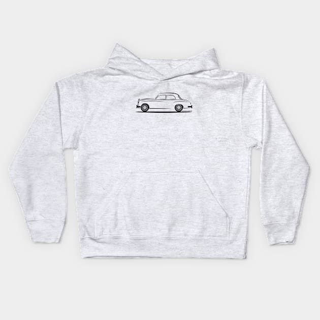 Mercedes Benz Ponton W120 Sedan Kids Hoodie by PauHanaDesign